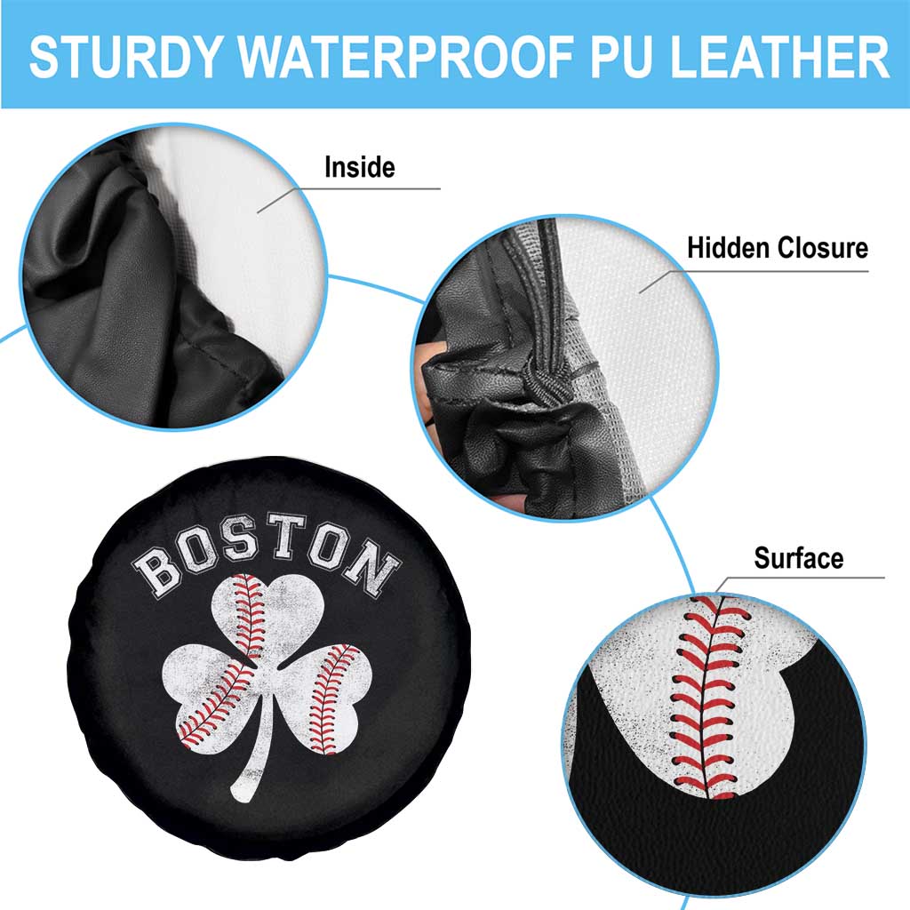 Funny Boston St Patricks Day Baseball Shamrock Spare Tire Cover
