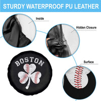 Funny Boston St Patricks Day Baseball Shamrock Spare Tire Cover