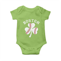 Funny Boston St Patricks Day Baseball Shamrock Baby Onesie