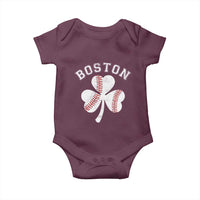 Funny Boston St Patricks Day Baseball Shamrock Baby Onesie