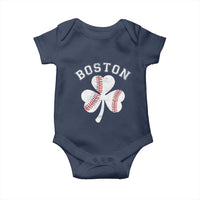 Funny Boston St Patricks Day Baseball Shamrock Baby Onesie