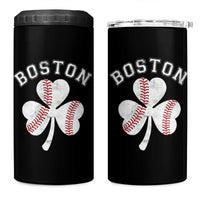 Funny Boston St Patricks Day Baseball Shamrock 4 in 1 Can Cooler Tumbler