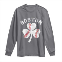 Funny Boston St Patricks Day Baseball Shamrock Long Sleeve Shirt