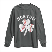 Funny Boston St Patricks Day Baseball Shamrock Long Sleeve Shirt