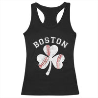 Funny Boston St Patricks Day Baseball Shamrock Racerback Tank Top