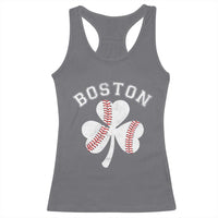 Funny Boston St Patricks Day Baseball Shamrock Racerback Tank Top