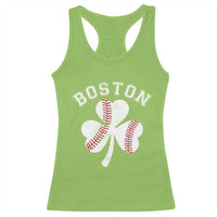 Funny Boston St Patricks Day Baseball Shamrock Racerback Tank Top
