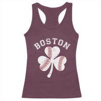 Funny Boston St Patricks Day Baseball Shamrock Racerback Tank Top