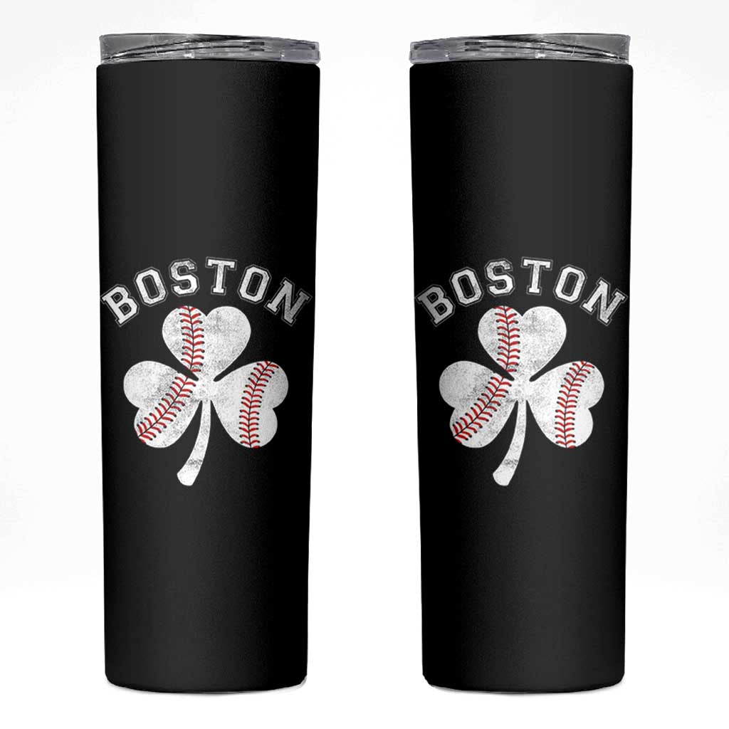 Funny Boston St Patricks Day Baseball Shamrock Skinny Tumbler