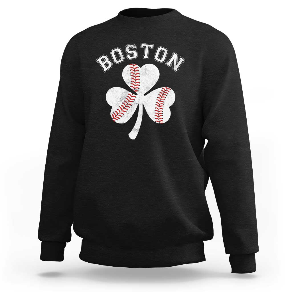 Funny Boston St Patricks Day Baseball Shamrock Sweatshirt