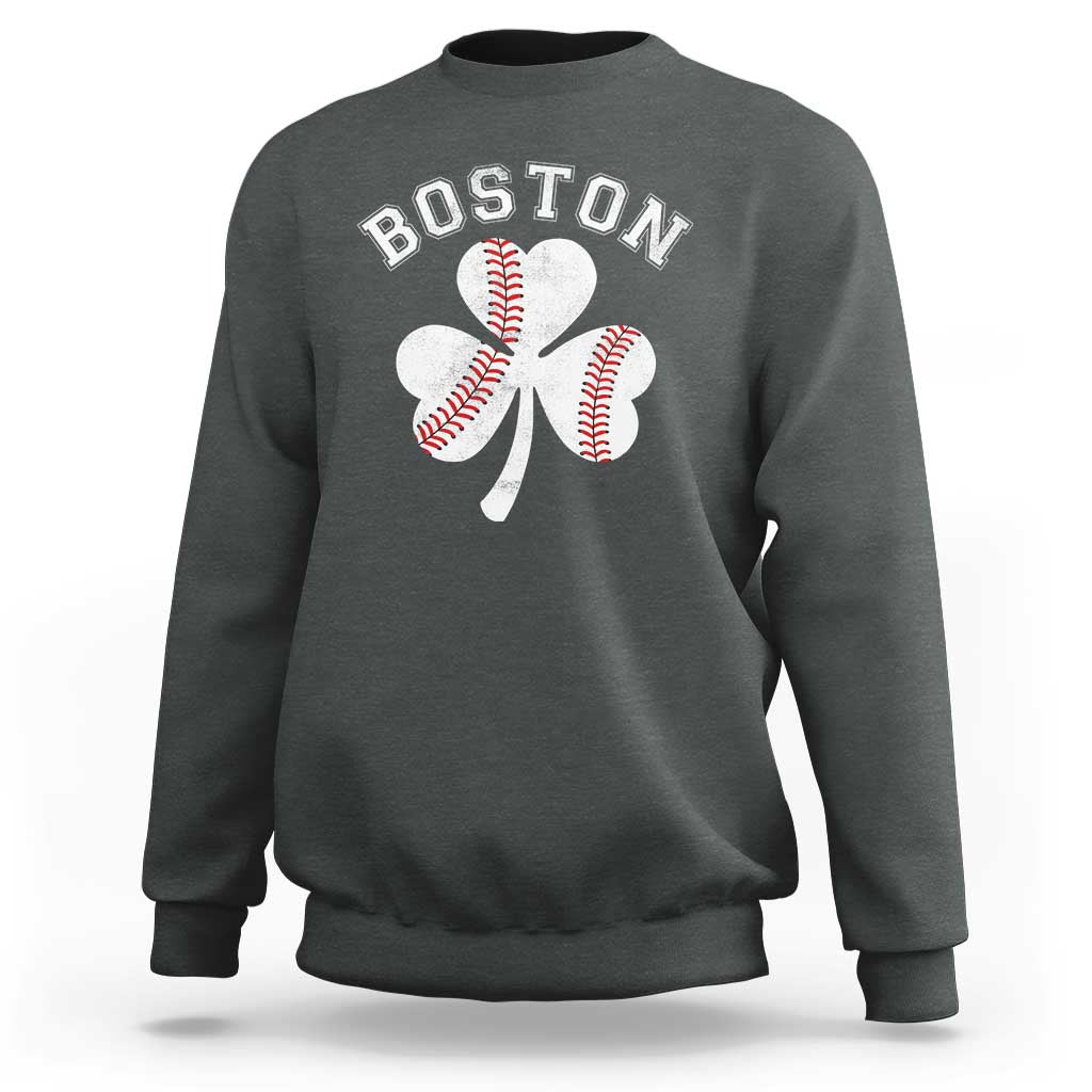 Funny Boston St Patricks Day Baseball Shamrock Sweatshirt