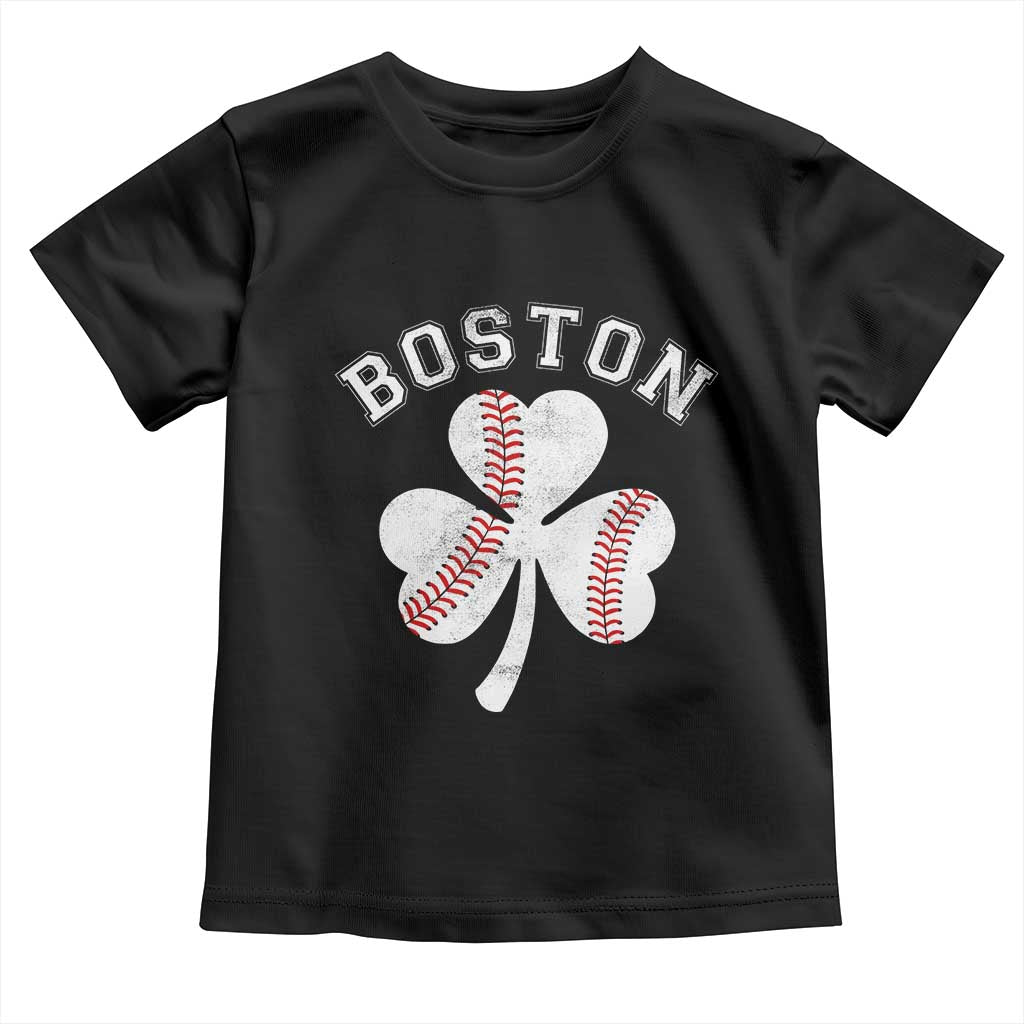 Funny Boston St Patricks Day Baseball Shamrock Toddler T Shirt