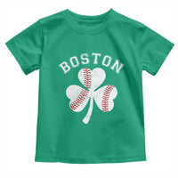 Funny Boston St Patricks Day Baseball Shamrock Toddler T Shirt