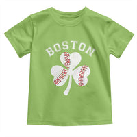 Funny Boston St Patricks Day Baseball Shamrock Toddler T Shirt