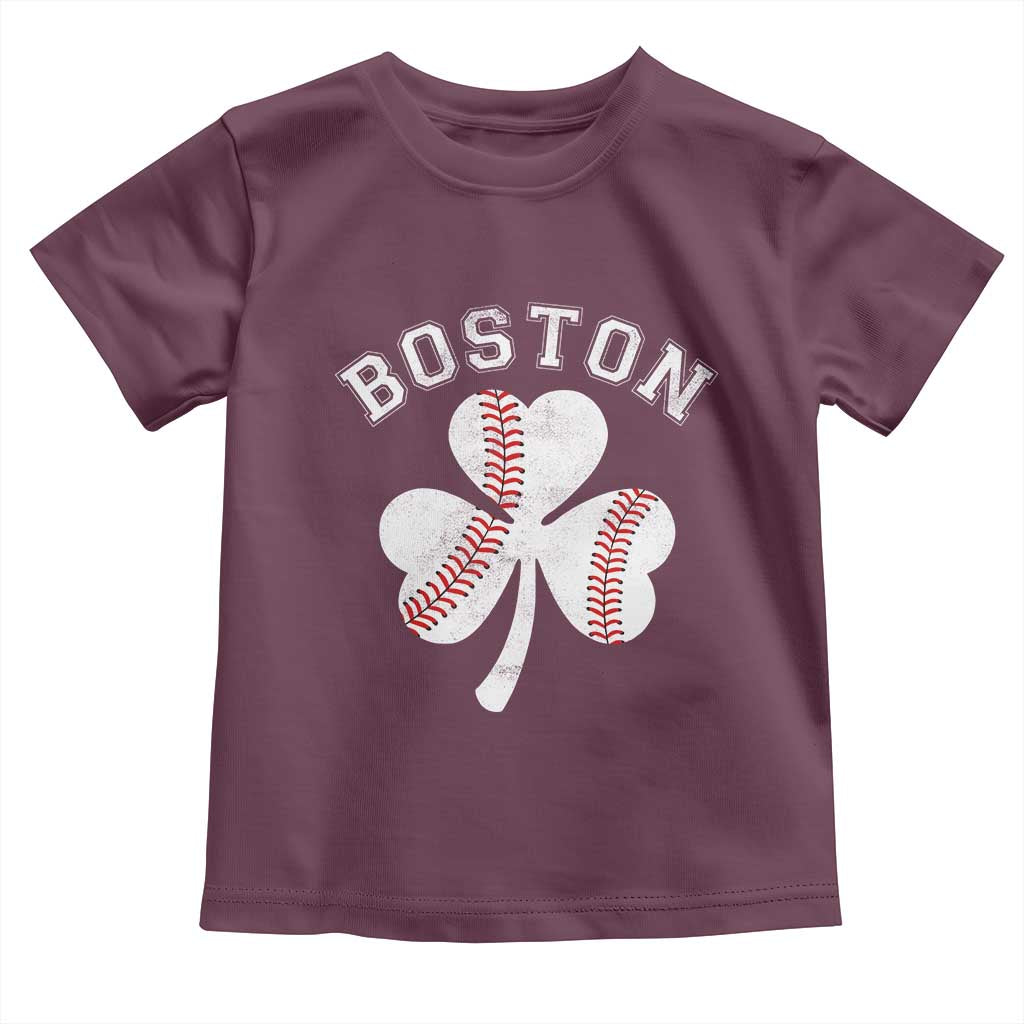 Funny Boston St Patricks Day Baseball Shamrock Toddler T Shirt