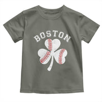 Funny Boston St Patricks Day Baseball Shamrock Toddler T Shirt