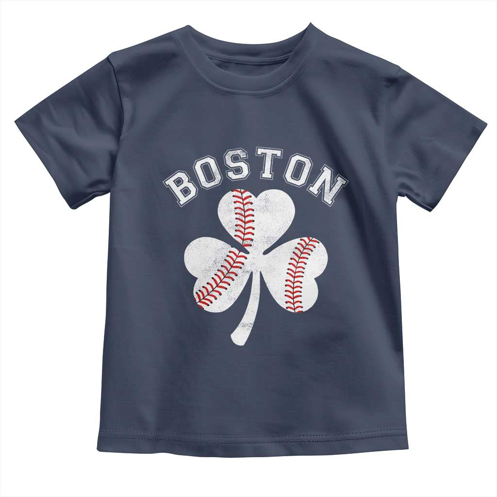 Funny Boston St Patricks Day Baseball Shamrock Toddler T Shirt