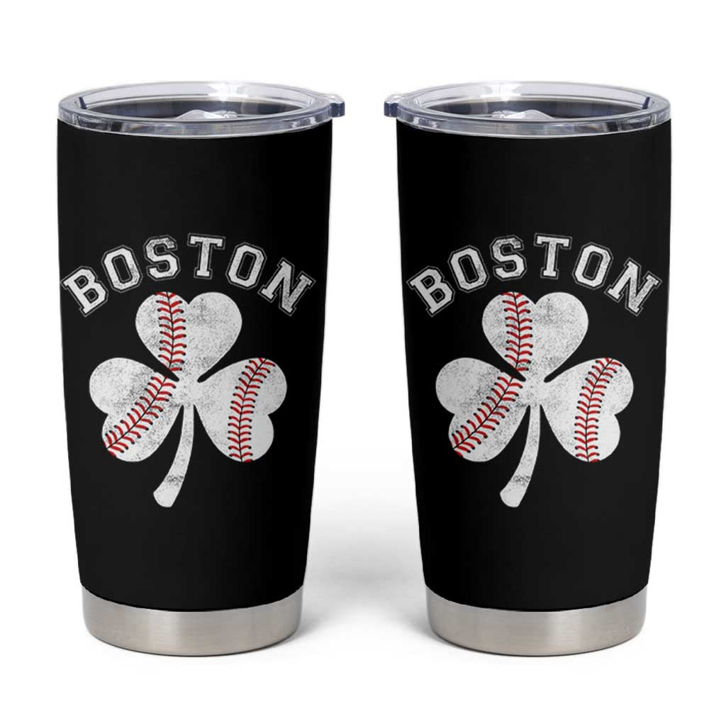Funny Boston St Patricks Day Baseball Shamrock Tumbler Cup