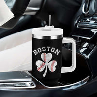 Funny Boston St Patricks Day Baseball Shamrock Tumbler With Handle