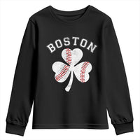 Funny Boston St Patricks Day Baseball Shamrock Youth Sweatshirt