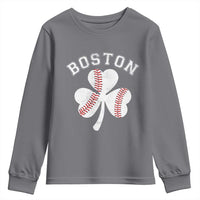 Funny Boston St Patricks Day Baseball Shamrock Youth Sweatshirt