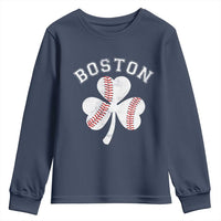Funny Boston St Patricks Day Baseball Shamrock Youth Sweatshirt