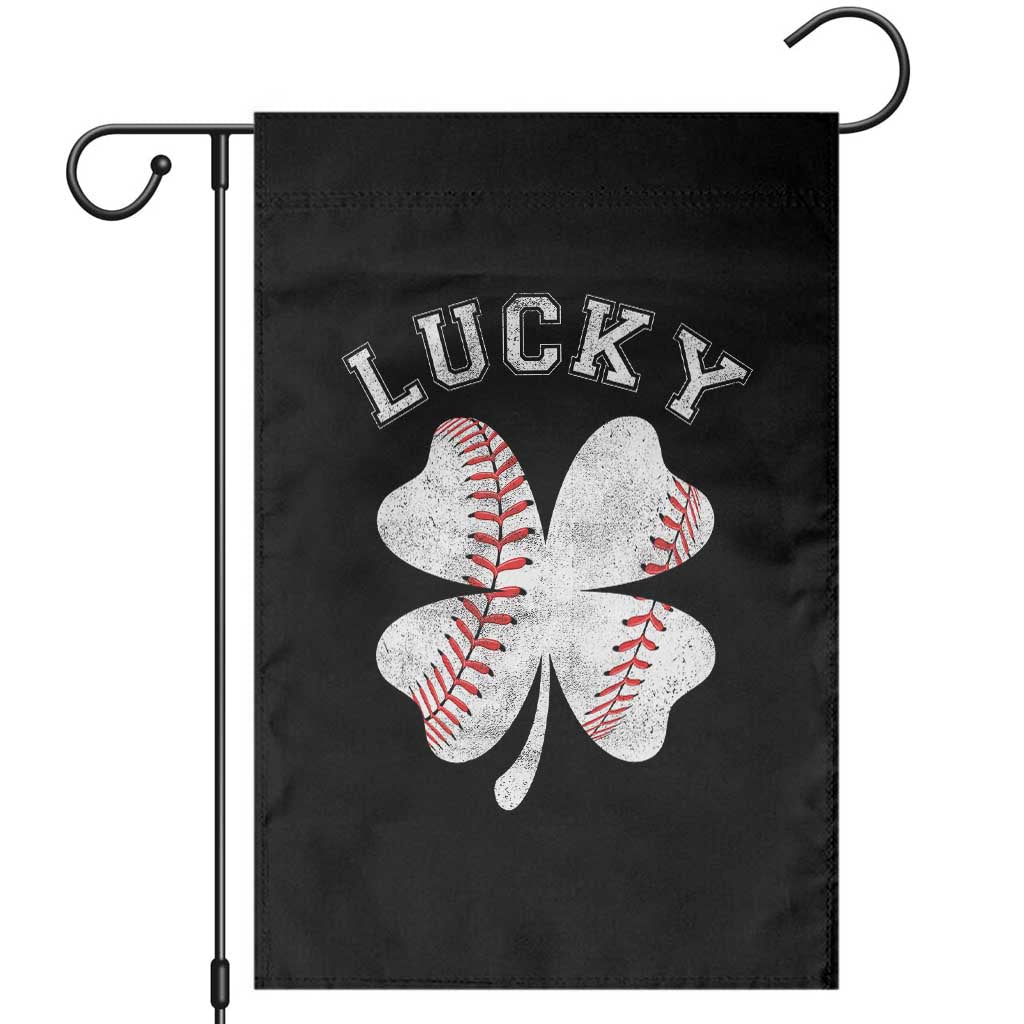 Funny Baseball Lucky Clover St Patricks Day Garden Flag