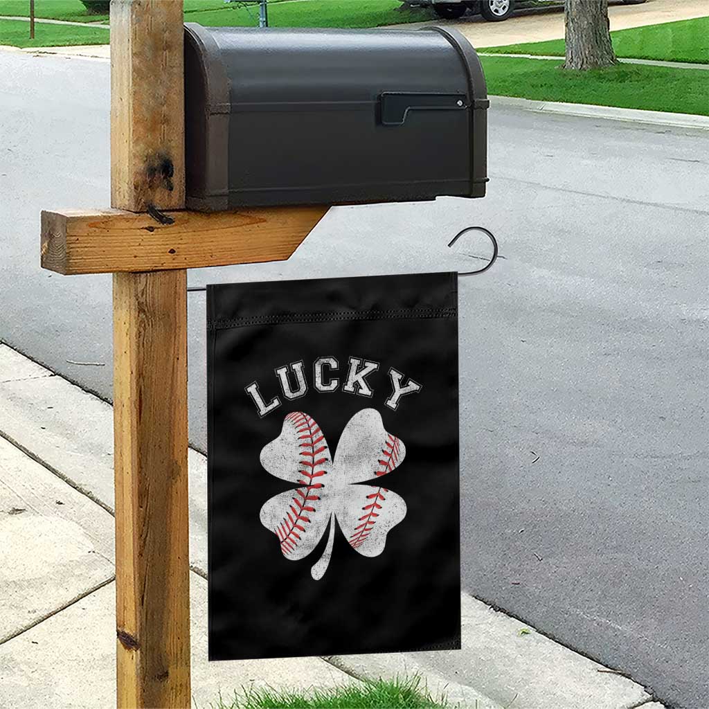 Funny Baseball Lucky Clover St Patricks Day Garden Flag