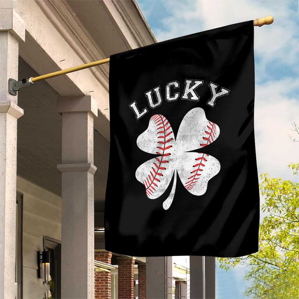Funny Baseball Lucky Clover St Patricks Day Garden Flag