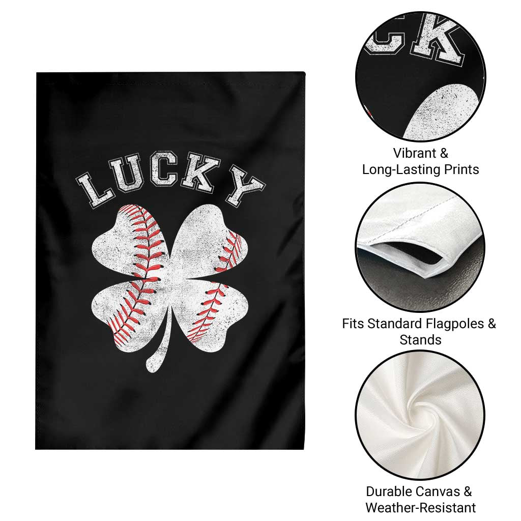 Funny Baseball Lucky Clover St Patricks Day Garden Flag