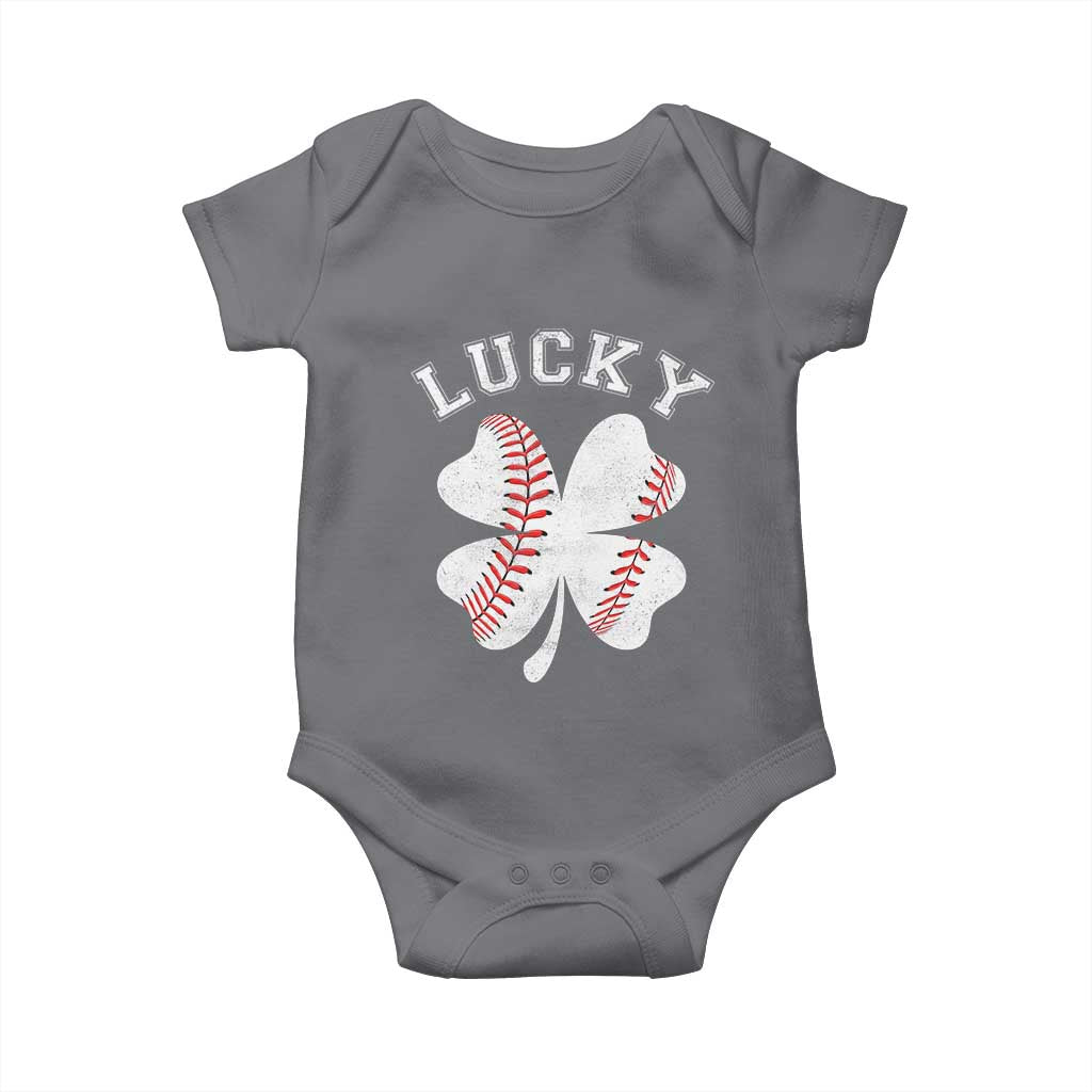 Funny Baseball Lucky Clover St Patricks Day Baby Onesie