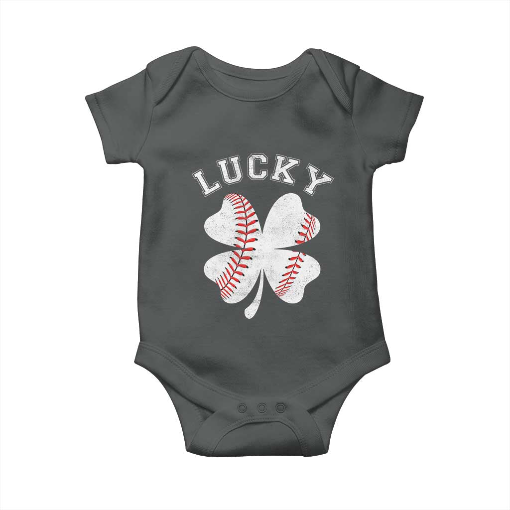 Funny Baseball Lucky Clover St Patricks Day Baby Onesie