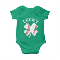 Funny Baseball Lucky Clover St Patricks Day Baby Onesie