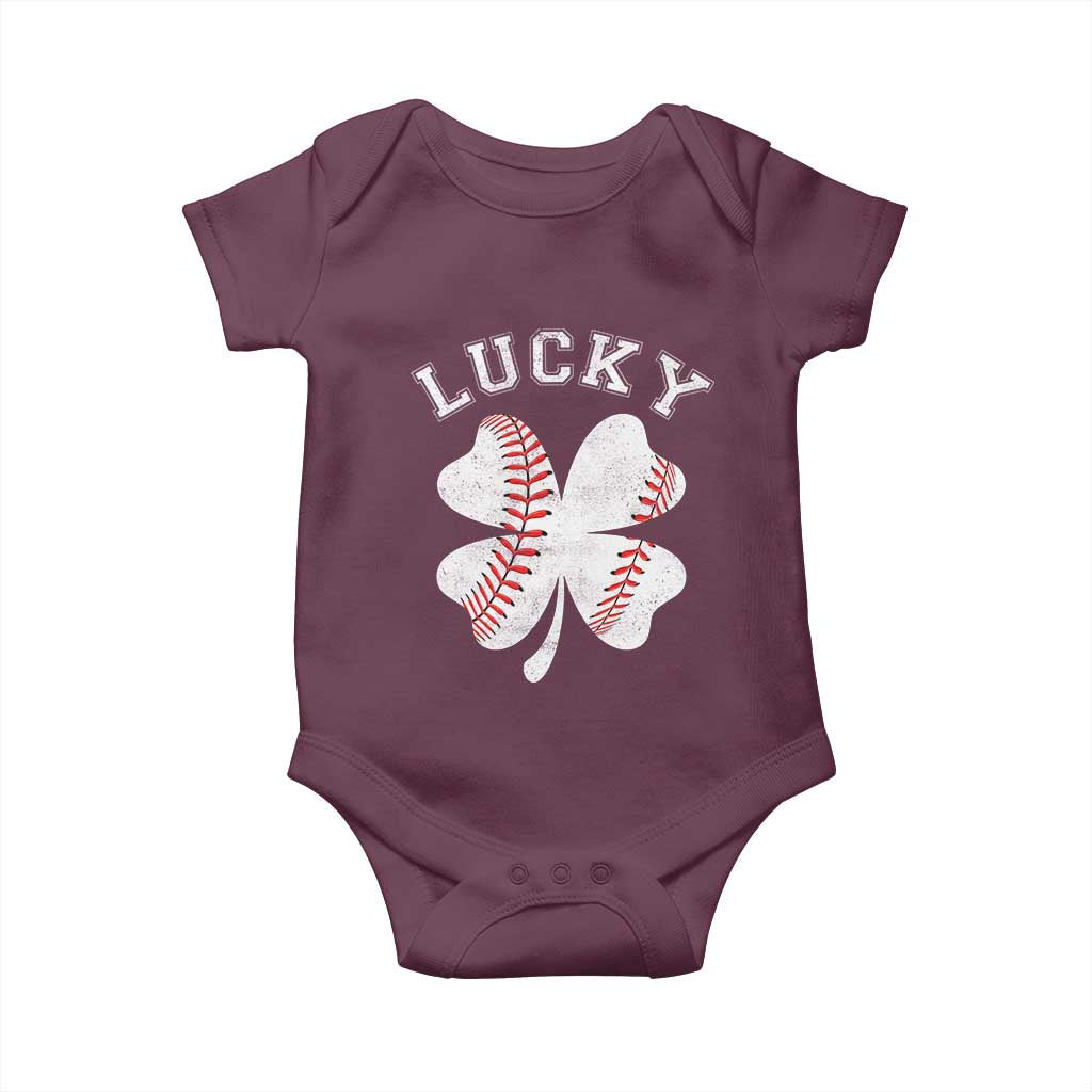 Funny Baseball Lucky Clover St Patricks Day Baby Onesie