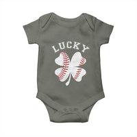 Funny Baseball Lucky Clover St Patricks Day Baby Onesie