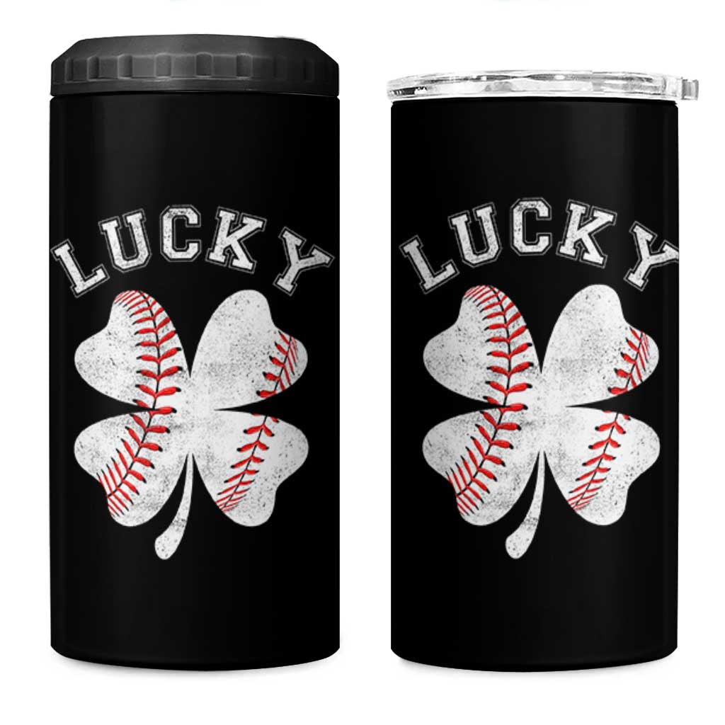 Funny Baseball Lucky Clover St Patricks Day 4 in 1 Can Cooler Tumbler