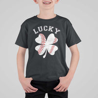 Funny Baseball Lucky Clover St Patricks Day T Shirt For Kid