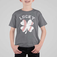 Funny Baseball Lucky Clover St Patricks Day T Shirt For Kid