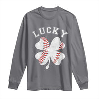 Funny Baseball Lucky Clover St Patricks Day Long Sleeve Shirt