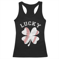 Funny Baseball Lucky Clover St Patricks Day Racerback Tank Top