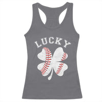 Funny Baseball Lucky Clover St Patricks Day Racerback Tank Top