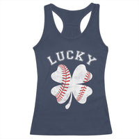 Funny Baseball Lucky Clover St Patricks Day Racerback Tank Top