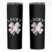 Funny Baseball Lucky Clover St Patricks Day Skinny Tumbler
