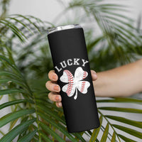 Funny Baseball Lucky Clover St Patricks Day Skinny Tumbler