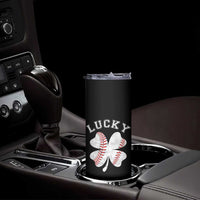 Funny Baseball Lucky Clover St Patricks Day Skinny Tumbler