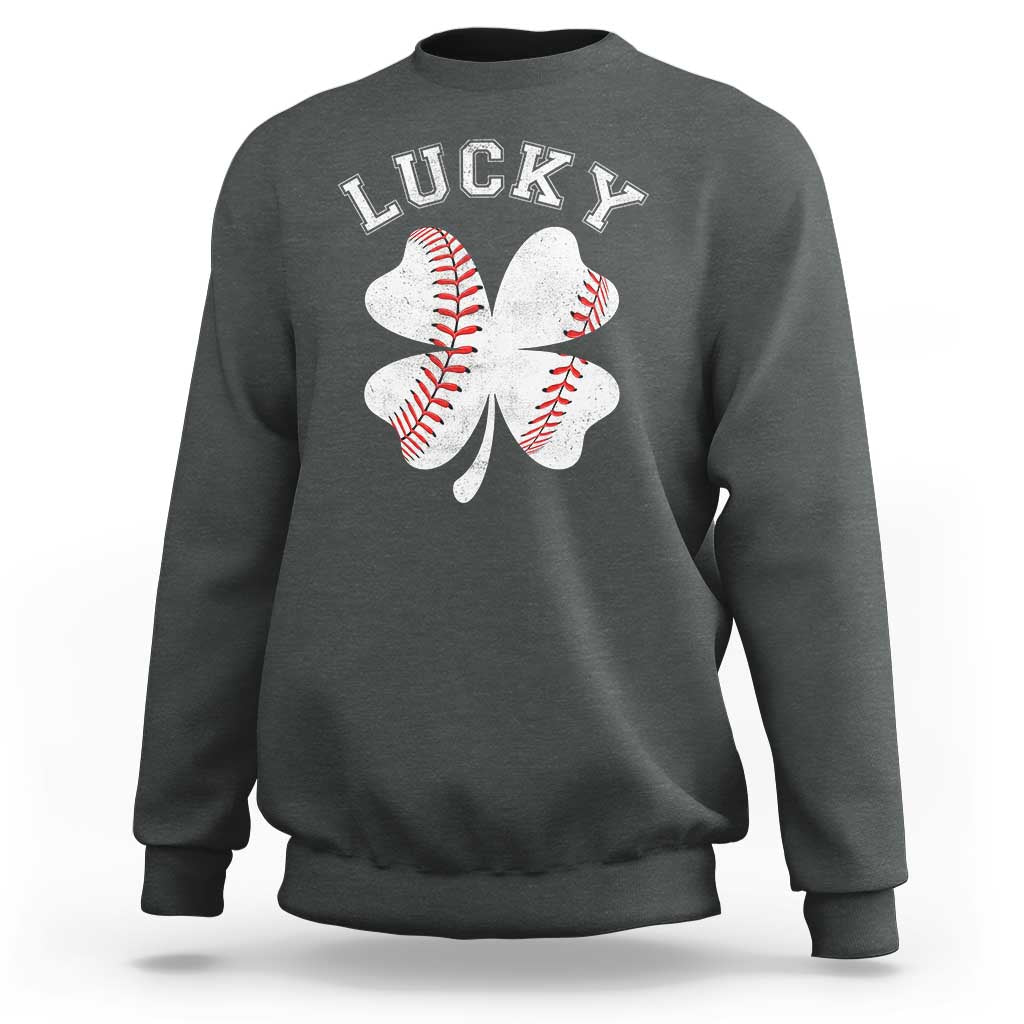 Funny Baseball Lucky Clover St Patricks Day Sweatshirt