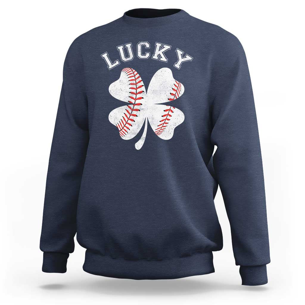Funny Baseball Lucky Clover St Patricks Day Sweatshirt
