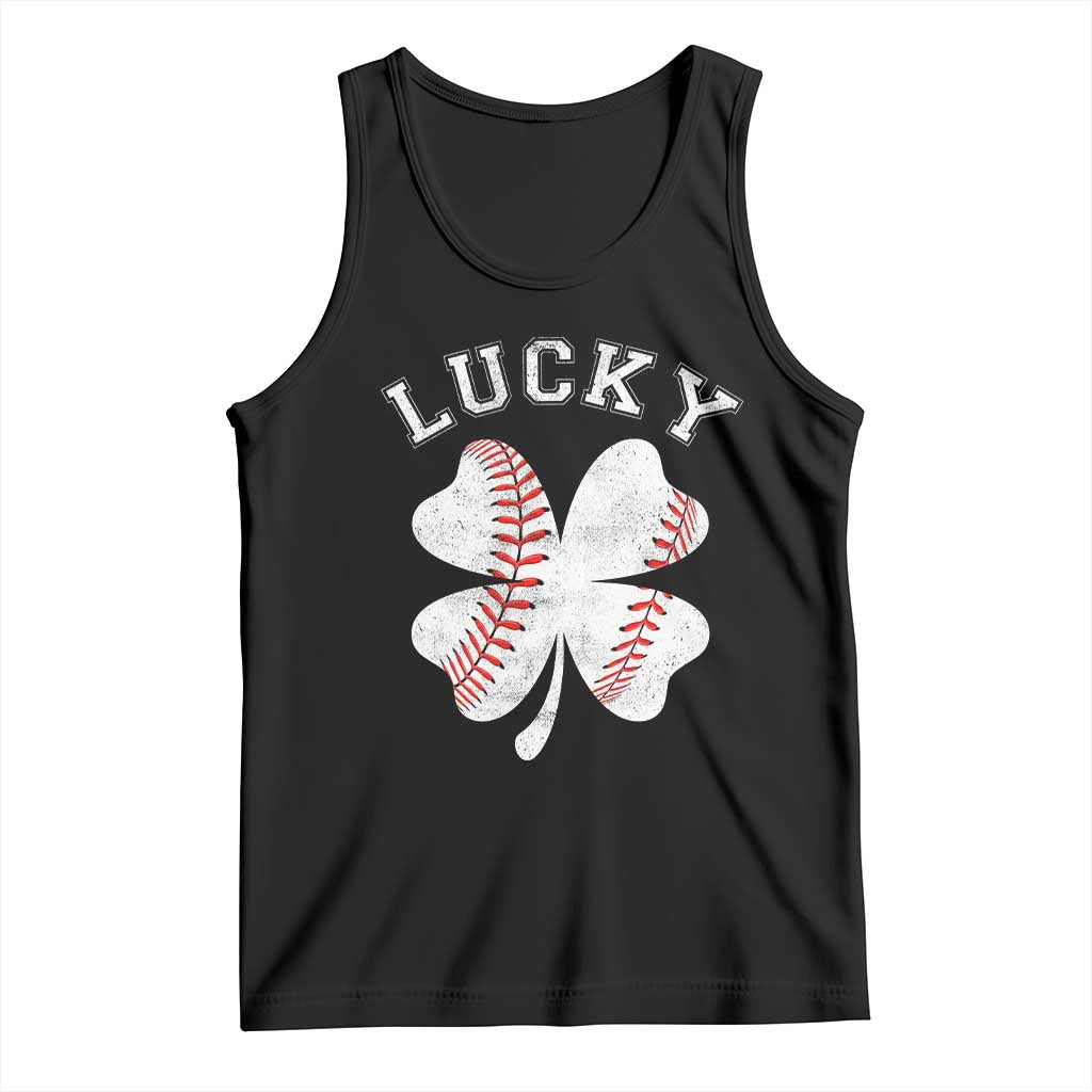 Funny Baseball Lucky Clover St Patricks Day Tank Top