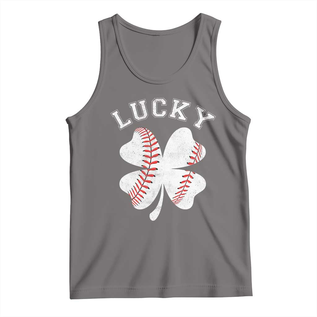 Funny Baseball Lucky Clover St Patricks Day Tank Top