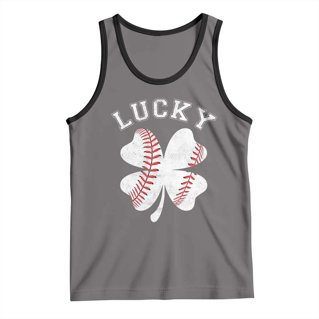 Funny Baseball Lucky Clover St Patricks Day Tank Top